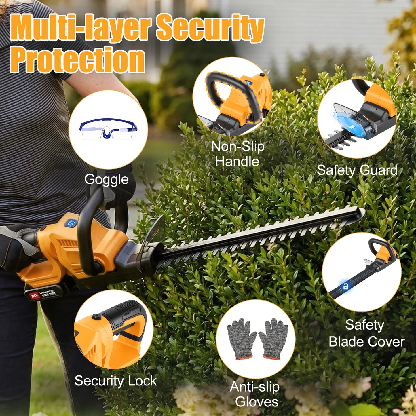 Cordless Hedge Trimmer With Batteries And Charger