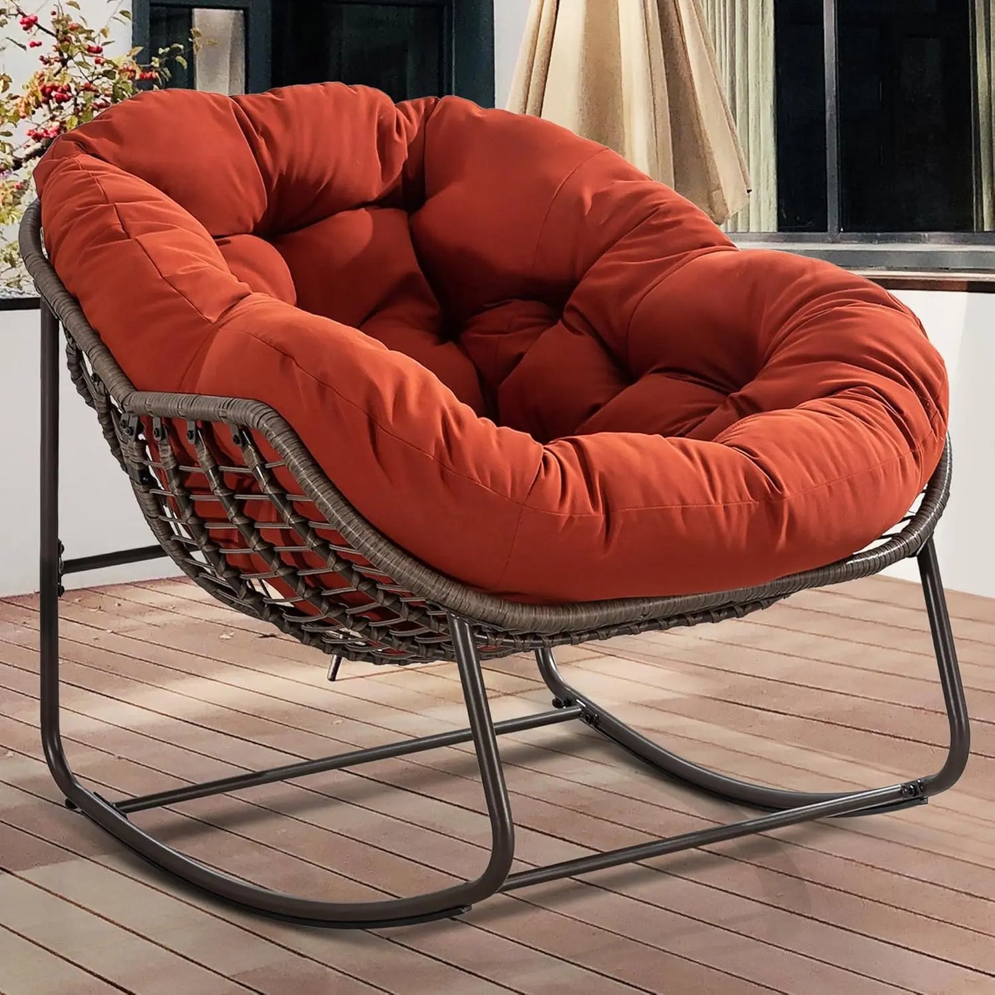 Papasan Rocking Chair Outdoor Indoor Egg Design Patio