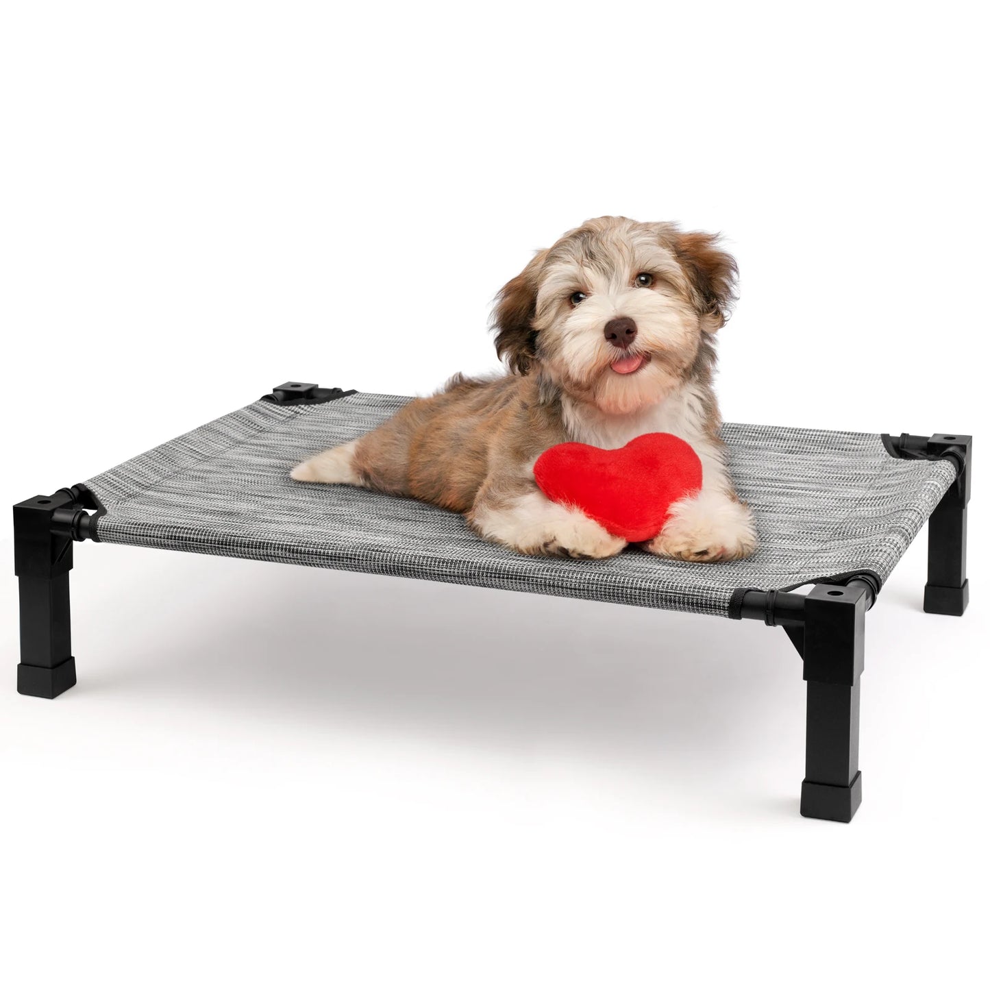 Elevated Cooling Dog Bed With Chewproof Mesh Metal Frame