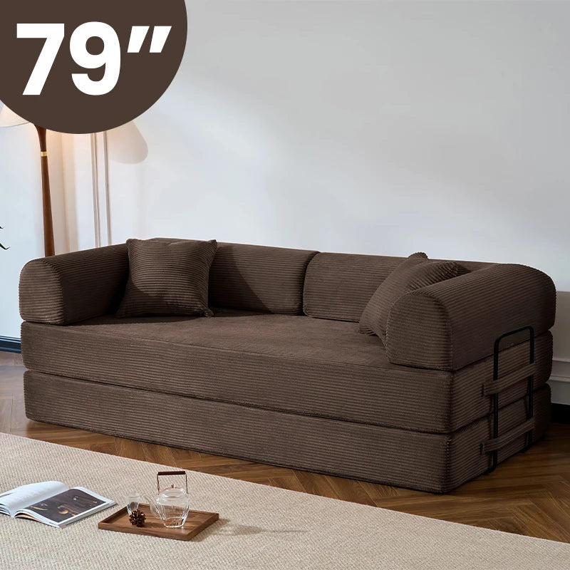 Corduroy Upholstered Convertible Sofa Bed Loveseat Sleeper