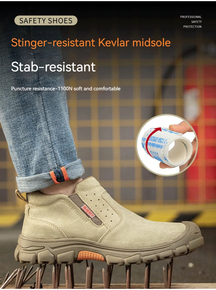 Men Composite Toe Safety Work Boots With Metatarsal Guard