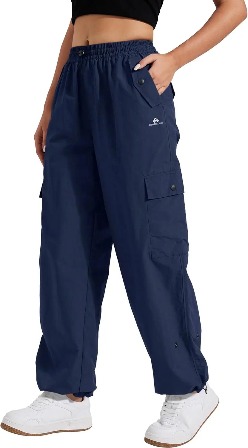 Pioneer Camp Womens Parachute Cargo Hiking Pants Quick Dry Baggy
