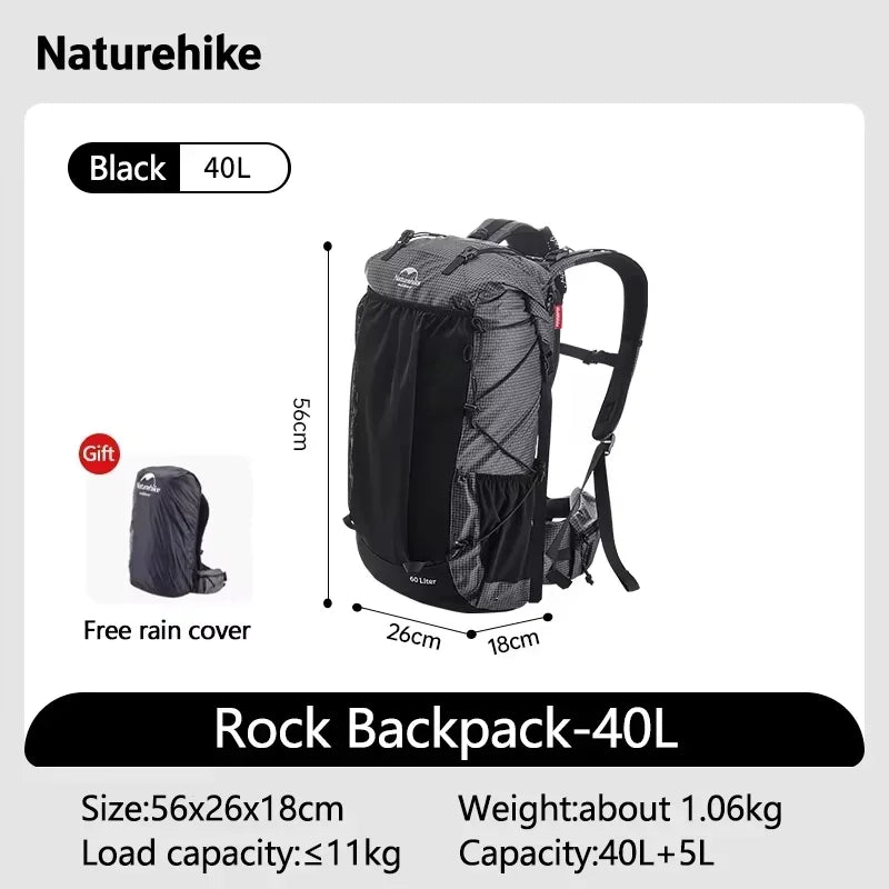 Naturehike Rock Outdoor Backpack All Seasons With Rain Cover