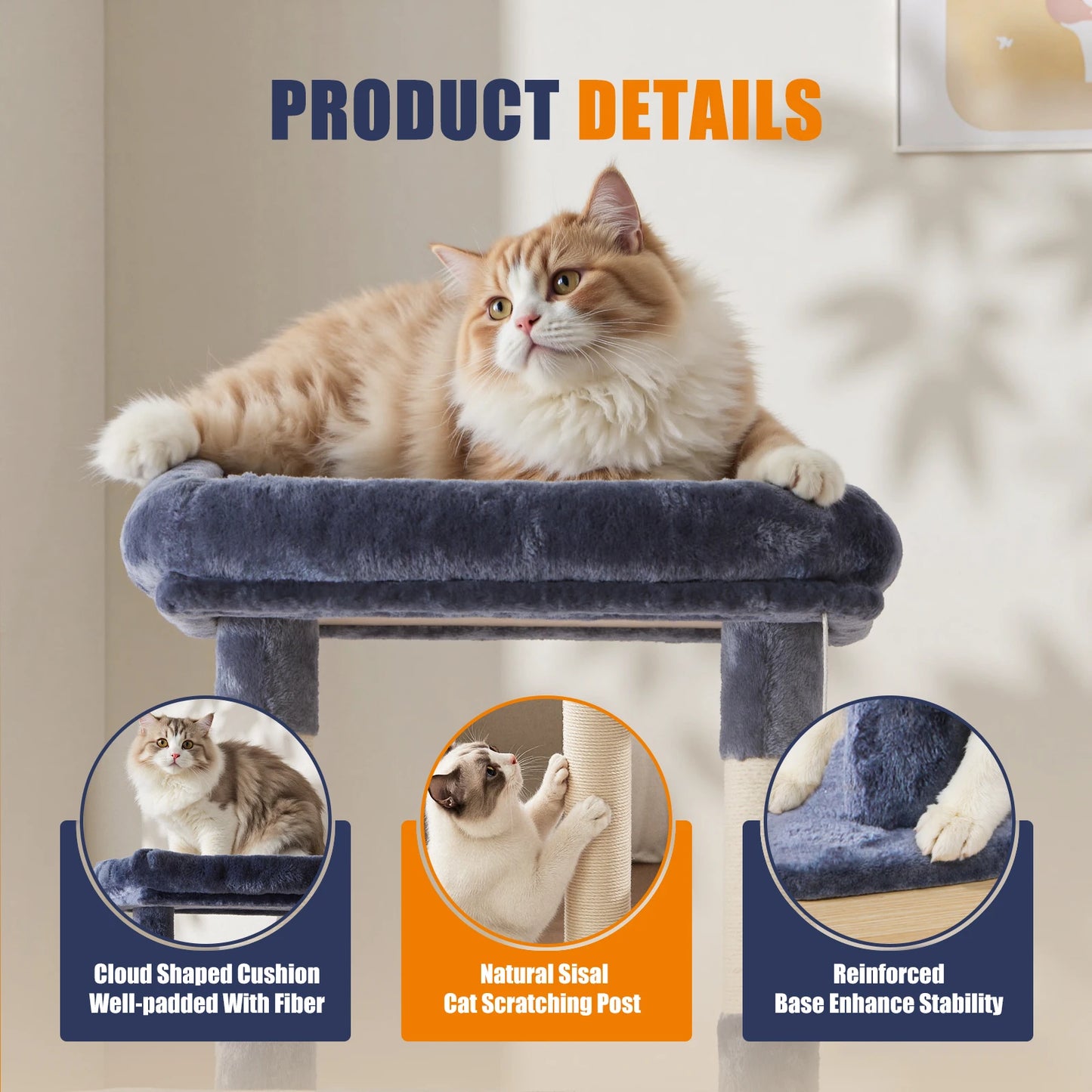 JHK Cat Tree Tall Multi Cat Climbing Tower