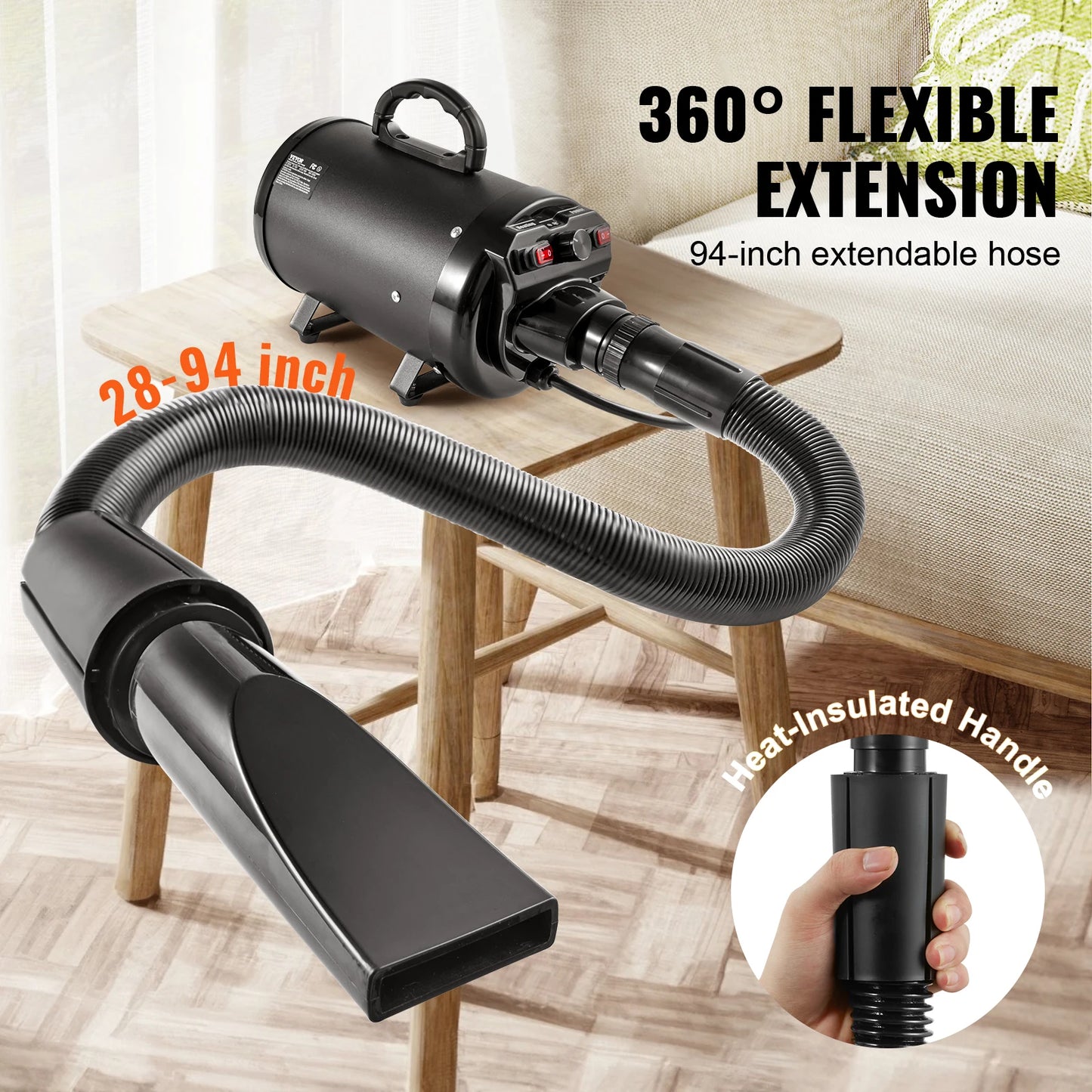 SucceBuy 2000W Pet Dog Grooming Blow Dryer With Adjustable Speed
