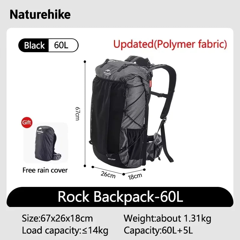 Naturehike Rock Outdoor Backpack All Seasons With Rain Cover