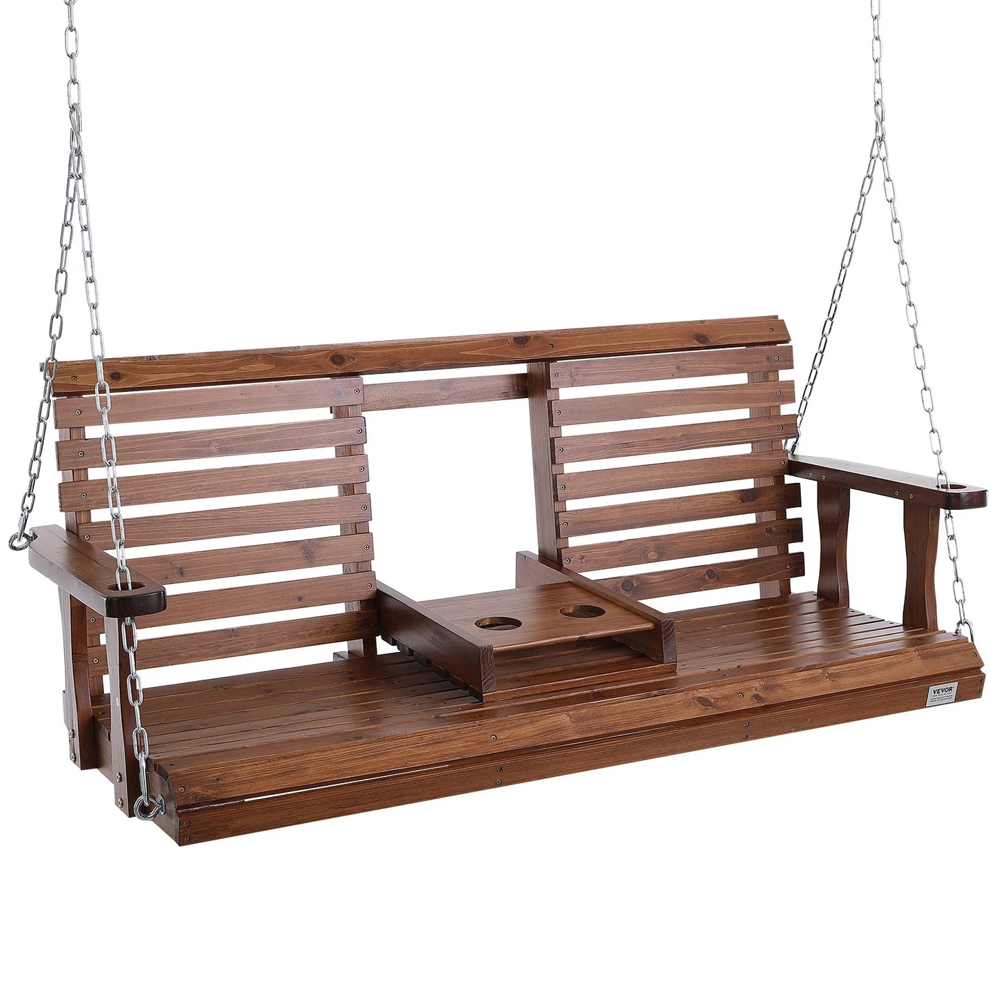 SucceBuy Wooden Porch Swing Outdoor Patio Garden Bench