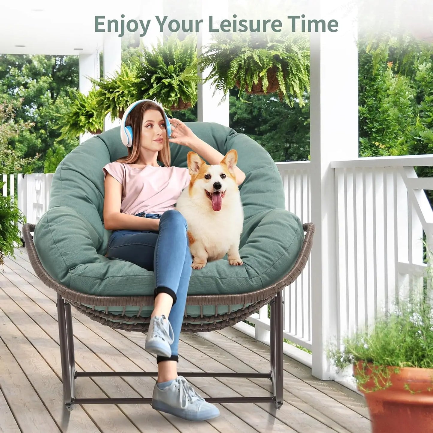 Papasan Rocking Chair Outdoor Indoor Egg Design Patio