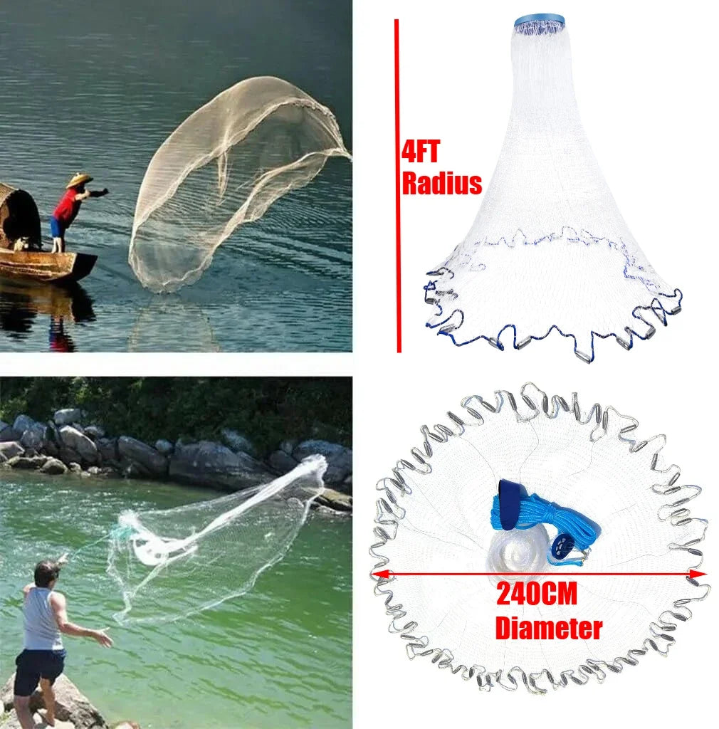 Cast Net For Fishing Shrimp Cage Freshwater And Saltwater