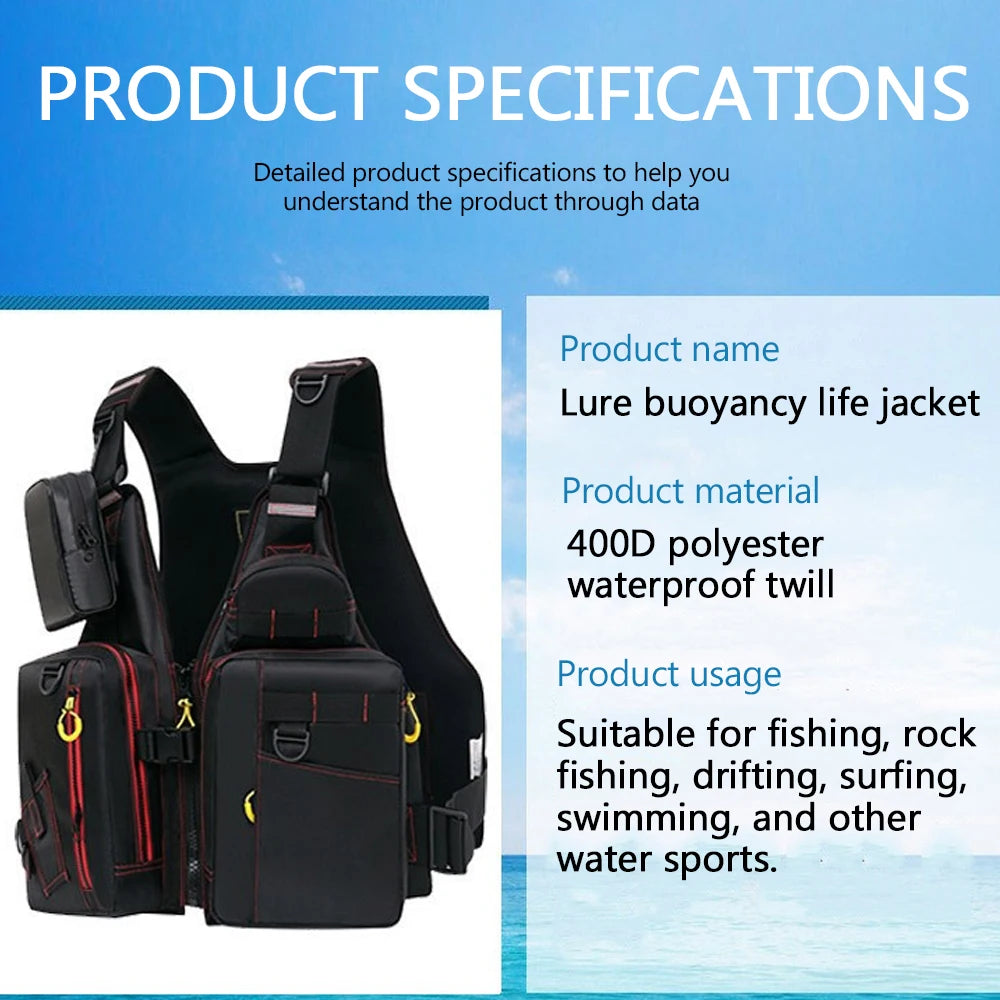 NONECN Outdoor Fishing Life Jacket Vest With Multiple Pockets