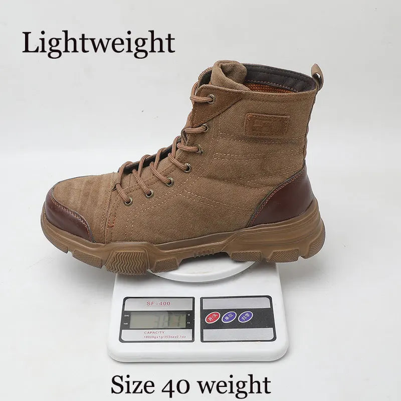 SUADEX Indestructible Steel Toe Boots For Men Work Safety Shoes