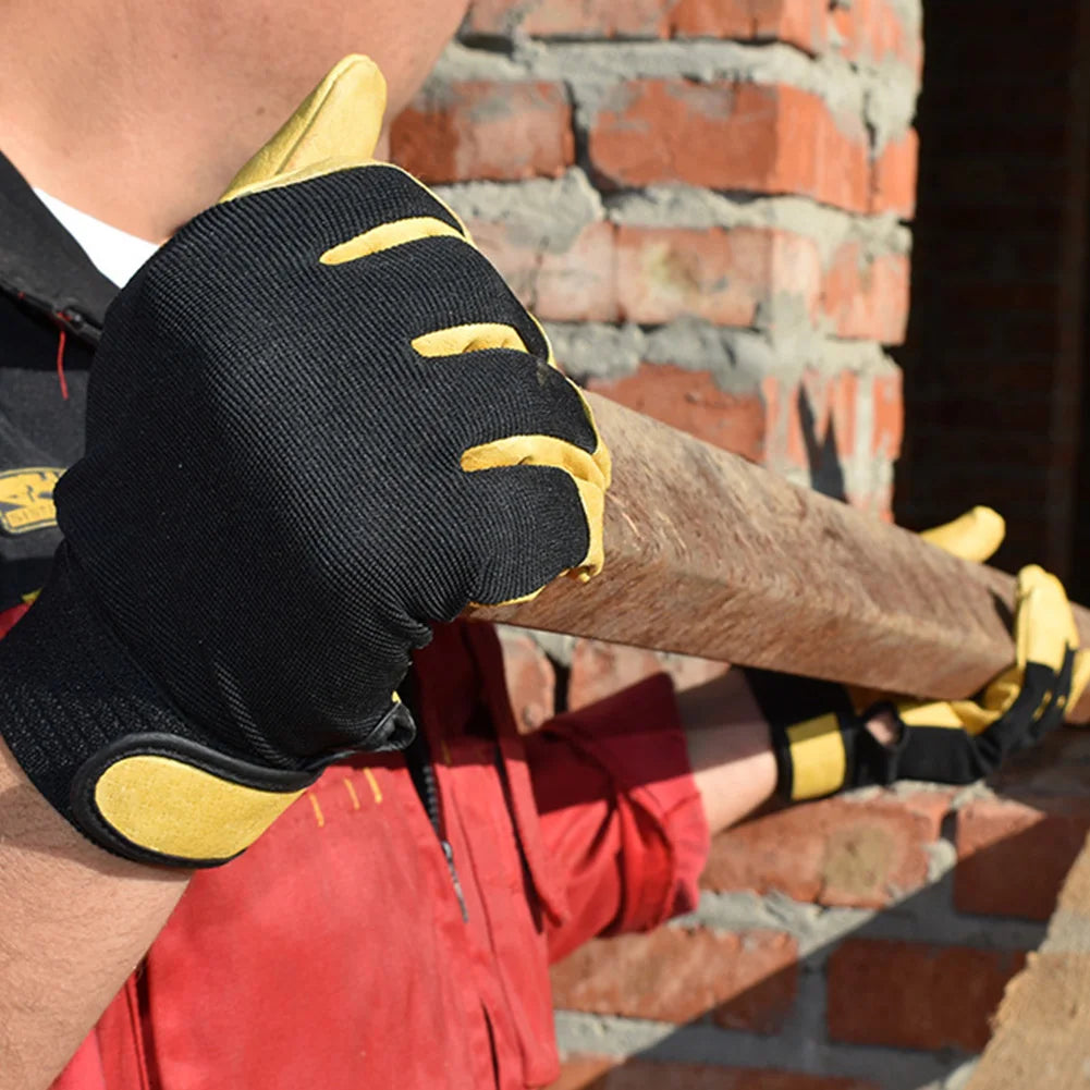 Cowhide Leather Work Gloves for Safety and Labour Protection