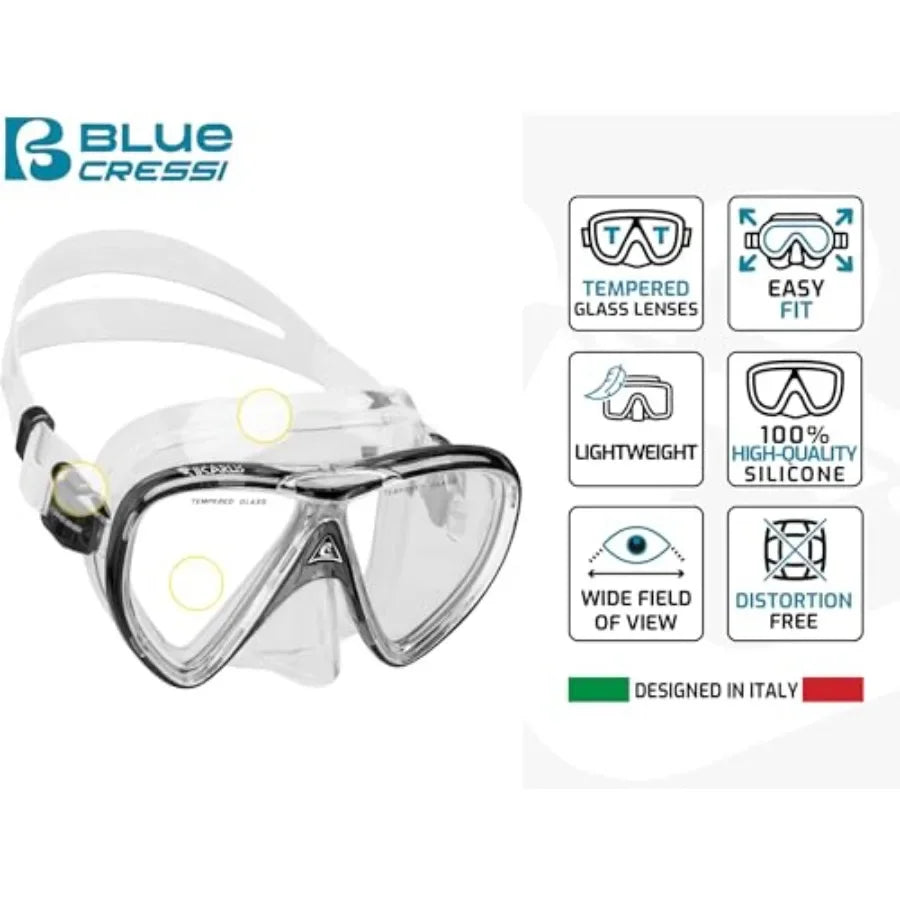 Adult Snorkel Set With Mask And Dry Snorkel Adjustable Fins
