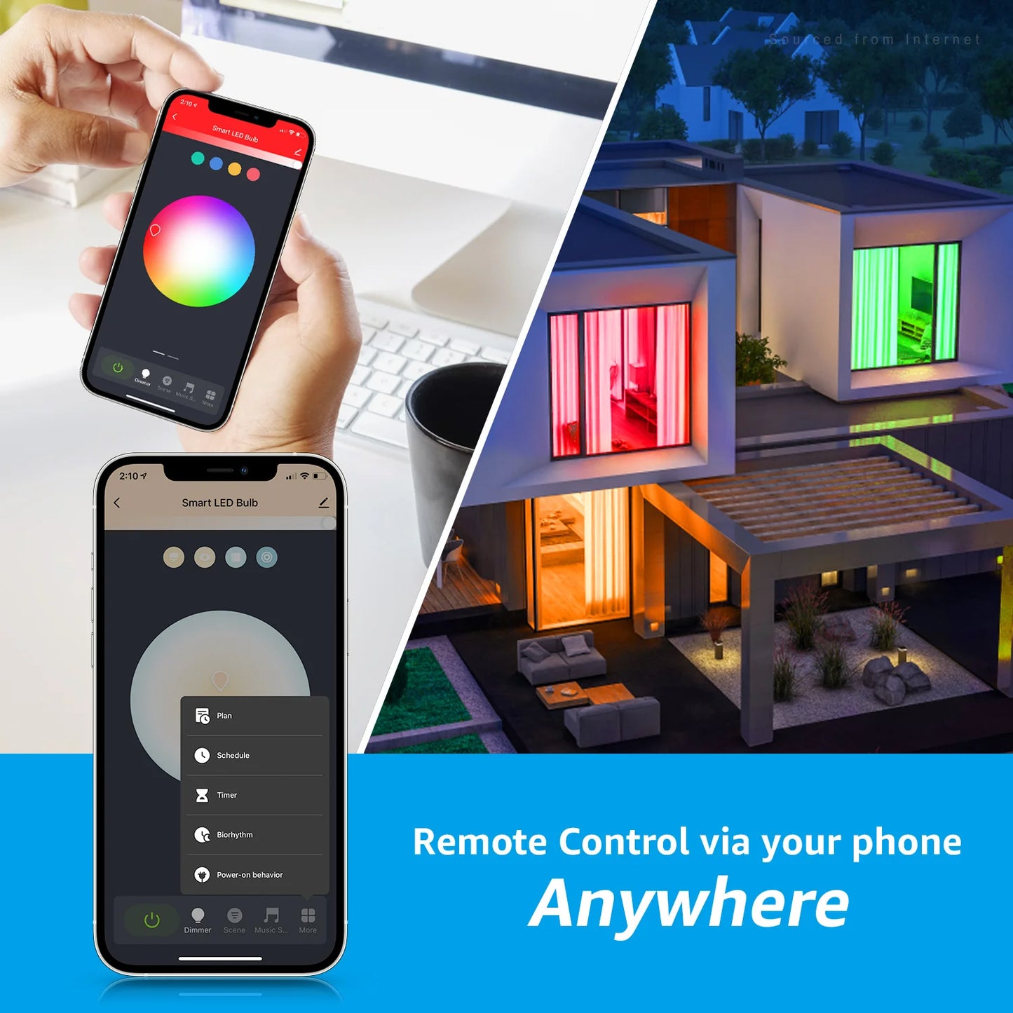 Smart WiFi A19 RGB CW LED Bulb for Alexa GoogleHome