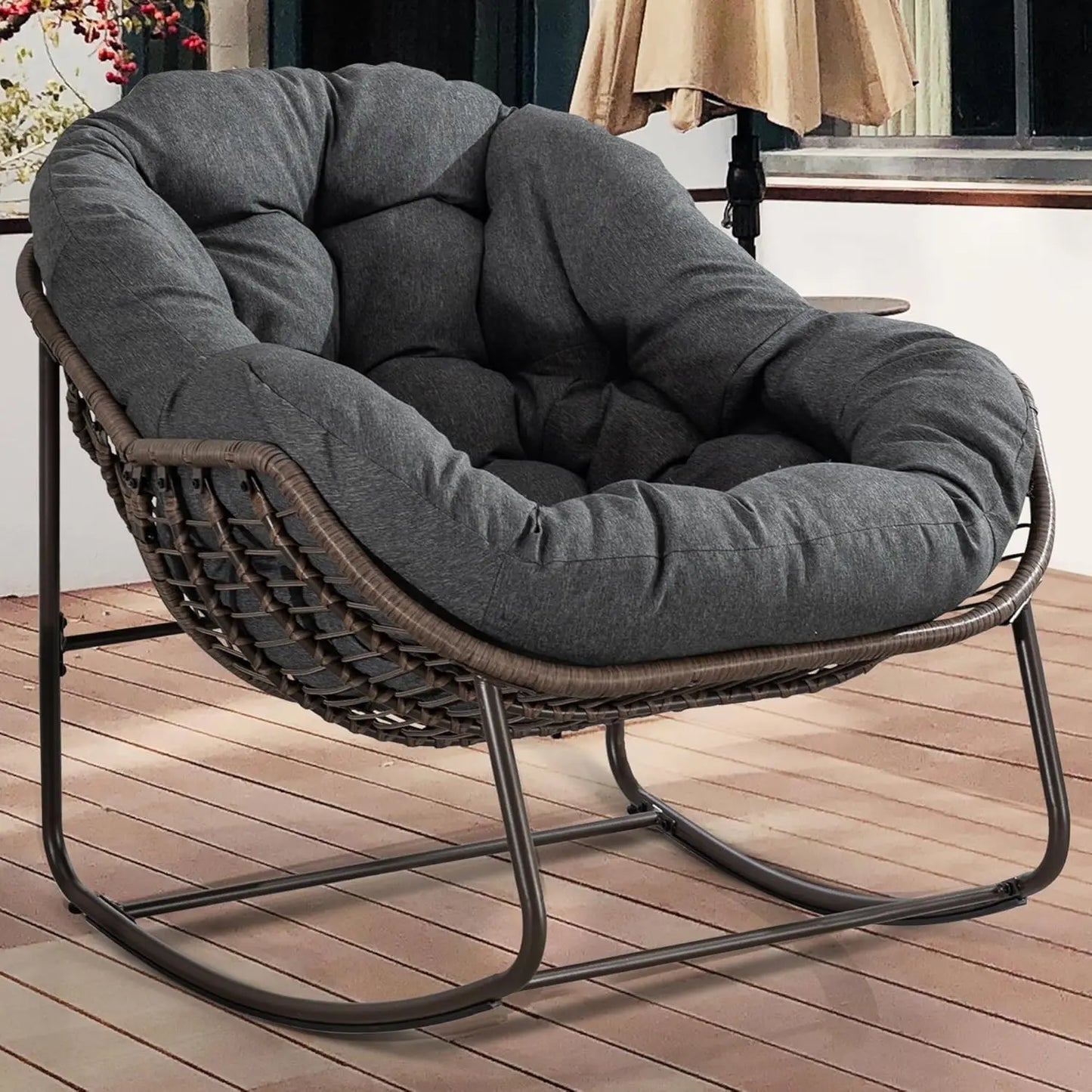 Papasan Rocking Chair Outdoor Indoor Egg Design Patio