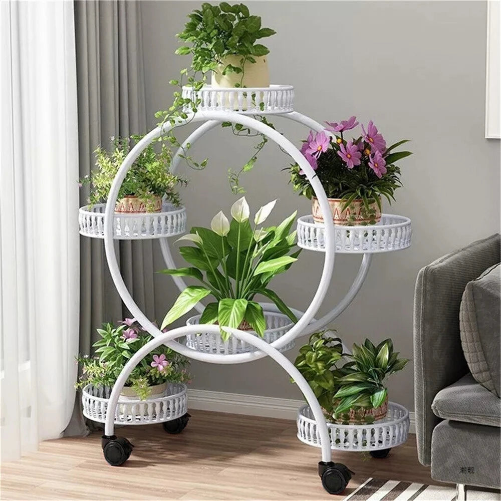 6 Tier Metal Plant Stand Pot Holder For Living Room
