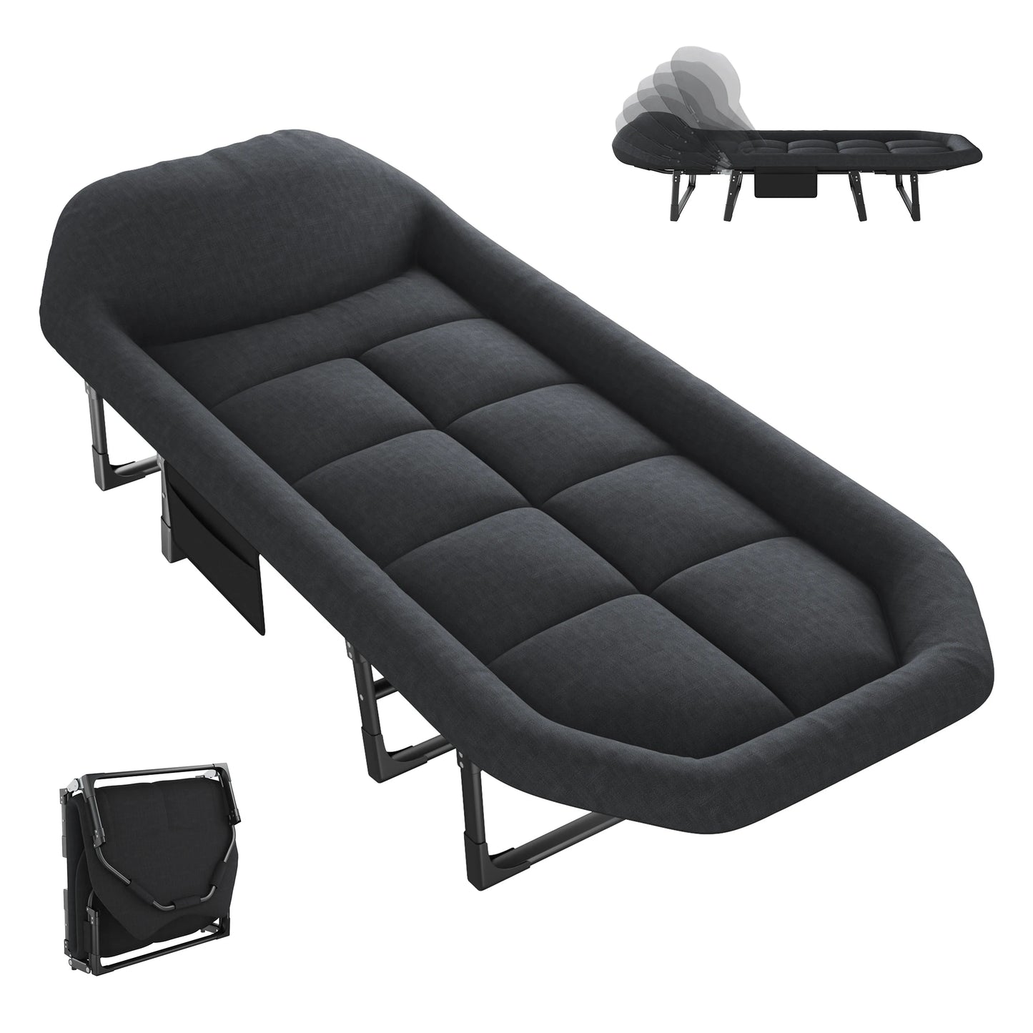 JHK Folding Camping Cot With Mattress Lightweight 450 Lb Capacity