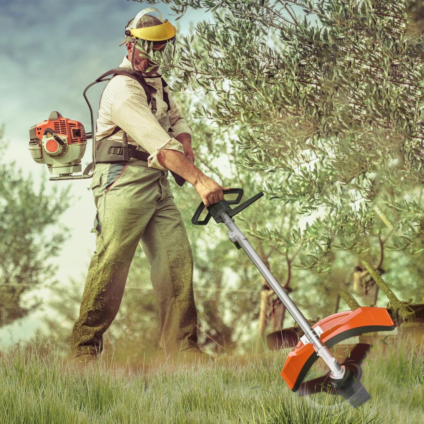 Gas Powered 6 In 1 Hedge Trimmer With Attachments Kit