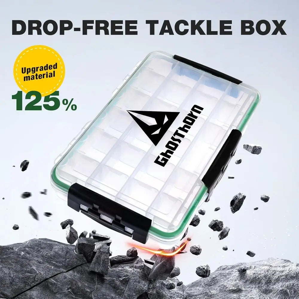 Waterproof Tackle Box Organizer With 3 Removable Dividers For Lures
