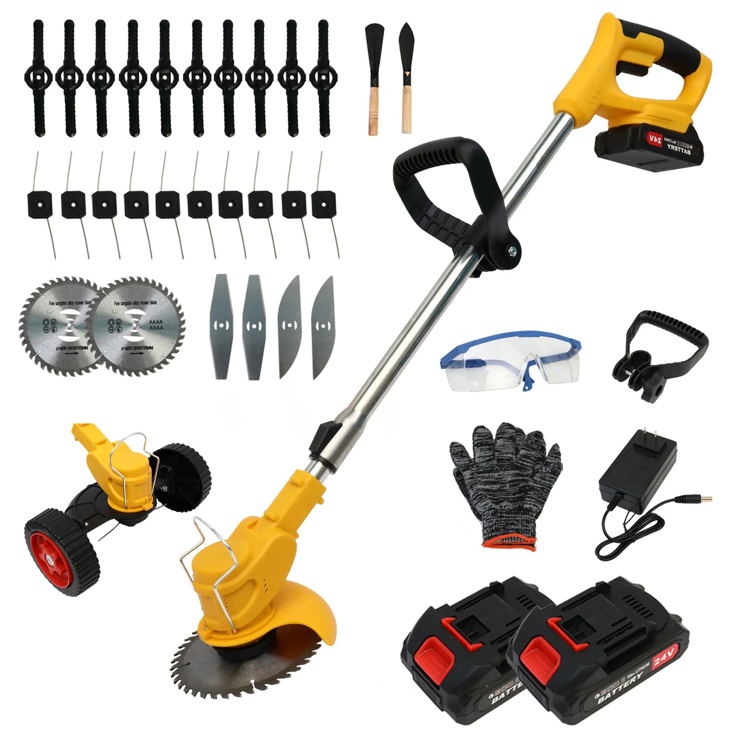 21V Cordless Grass Trimmer 3-In-1 With 2x2Ah Batteries