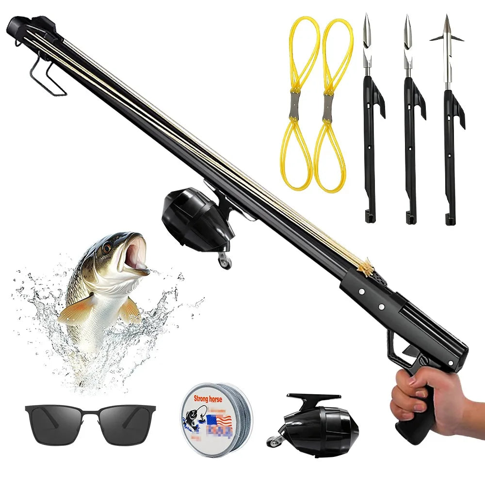 Fishing Slingshot Rod With Reel Aluminum Portable Outdoor Tool