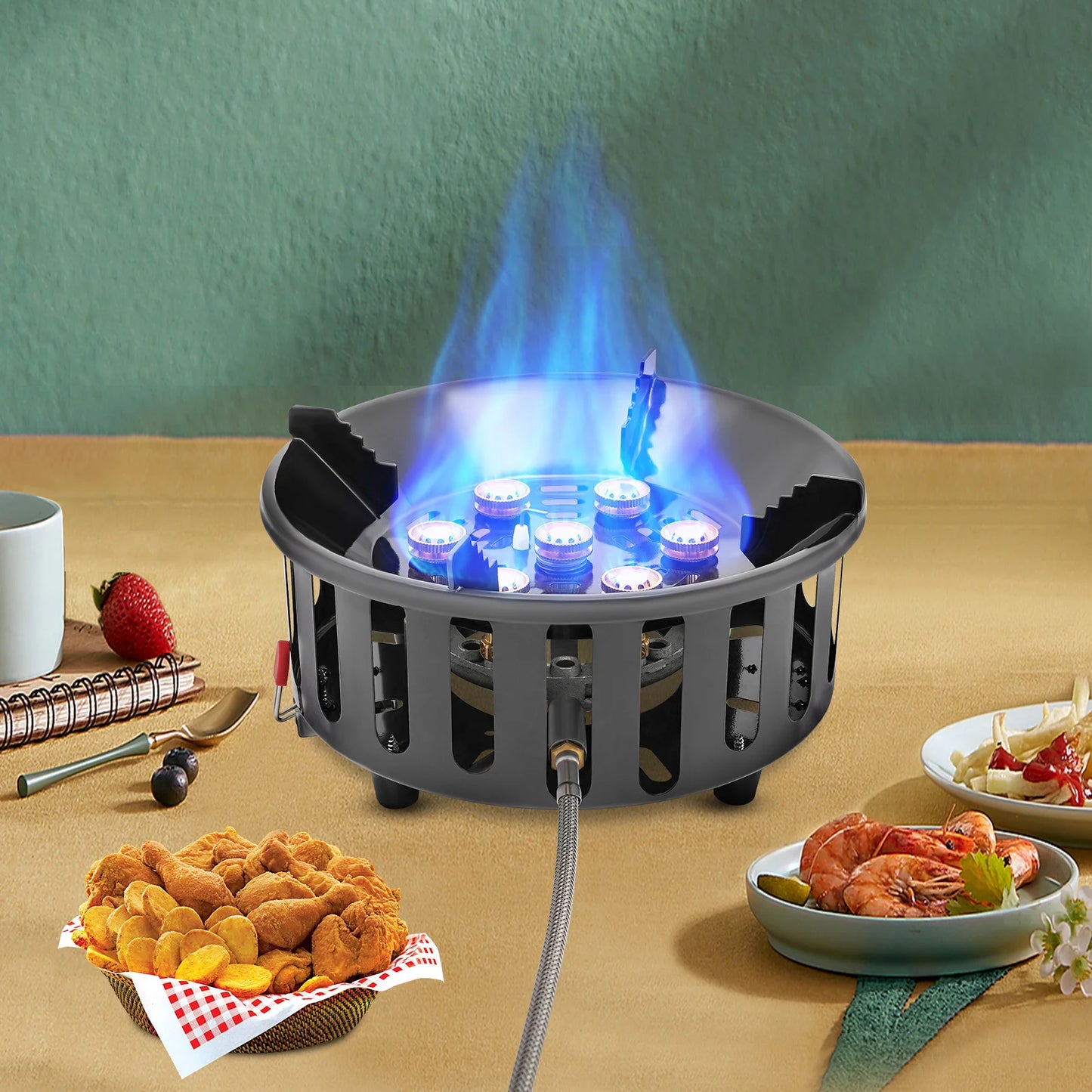 Camping Stove 21000W High Power Gas Burner With Windproof Ignition