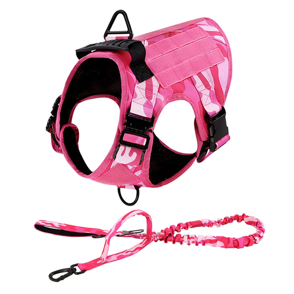 Camouflage Dog Harness Vest For Large To Medium Dogs Adjustable