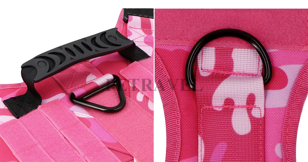 Camouflage Dog Harness Vest For Large To Medium Dogs Adjustable