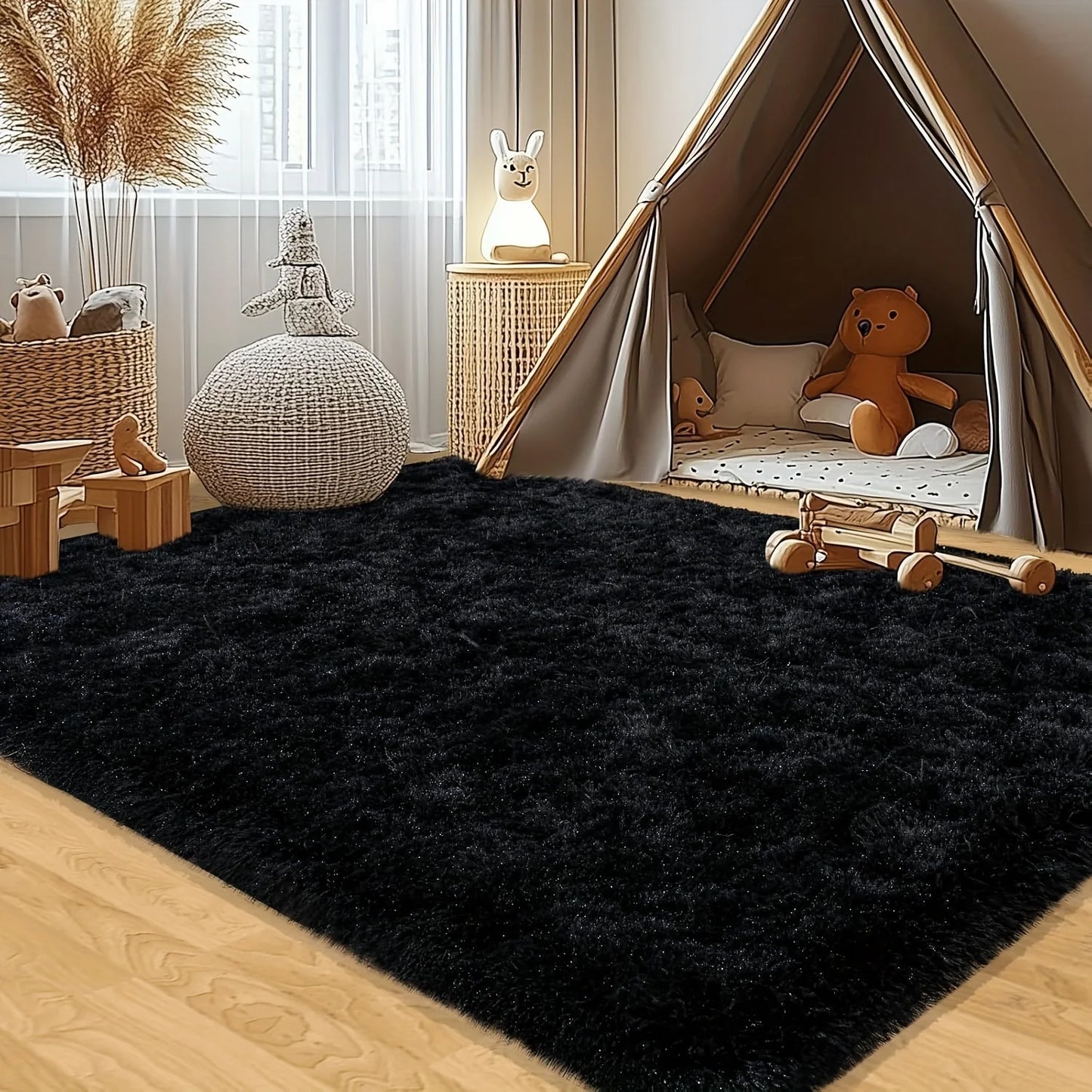 Plush Aubusson Geometric Area Rug For Living Room Decor