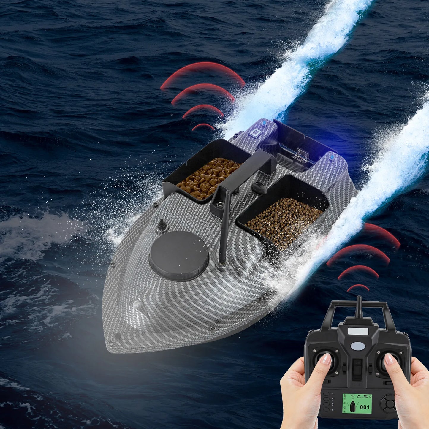 GPS Fishing Bait Boat With 2 Batteries And 16 Positioning