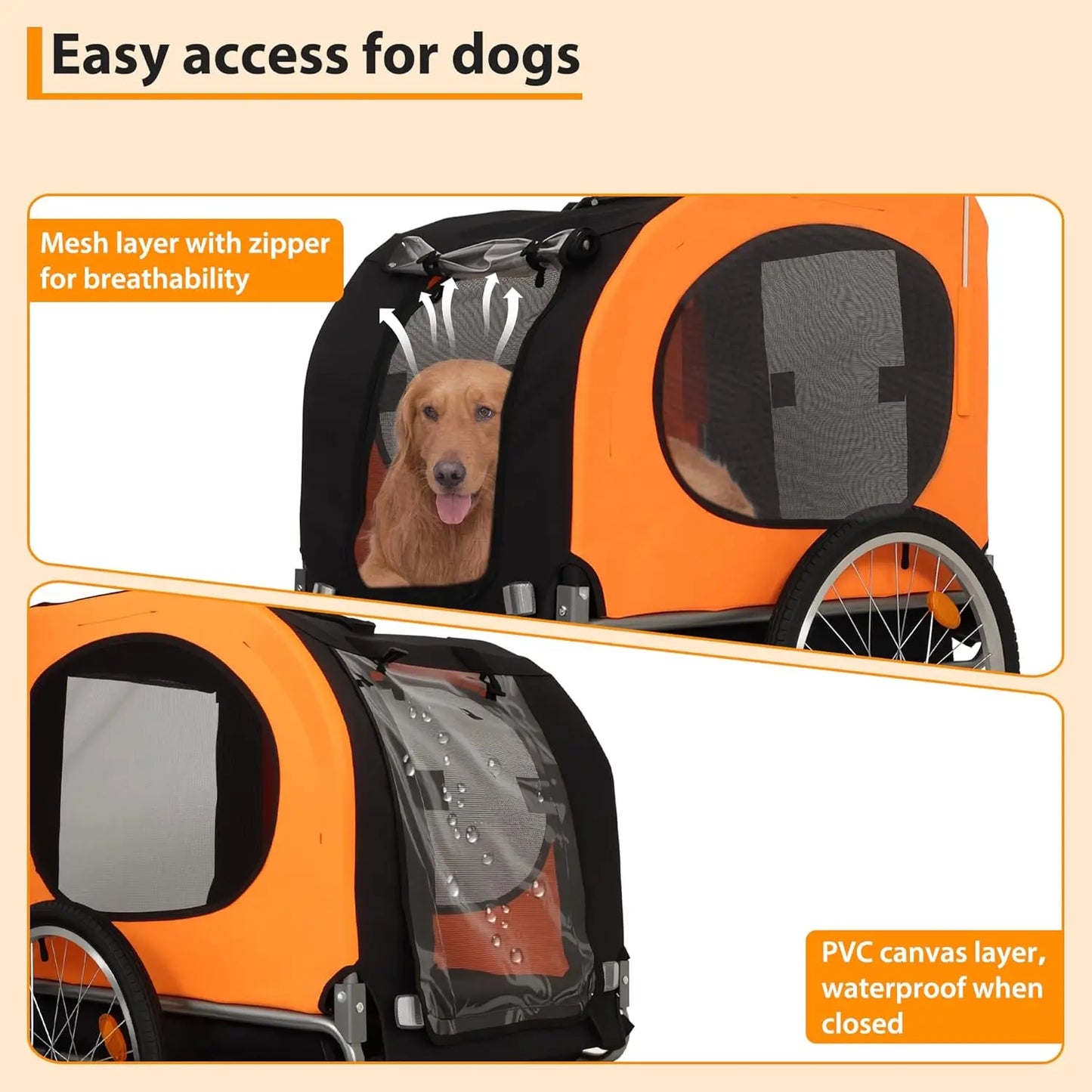 Twister.Ck Large Dog Bike Trailer With Fast Release Wheels