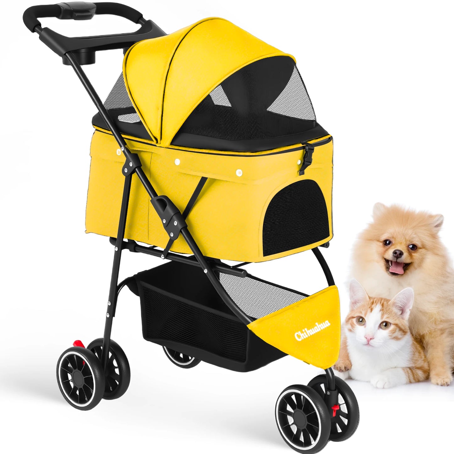Chihuahua Pet Stroller for Dogs and Cats Portable Foldable Carrier