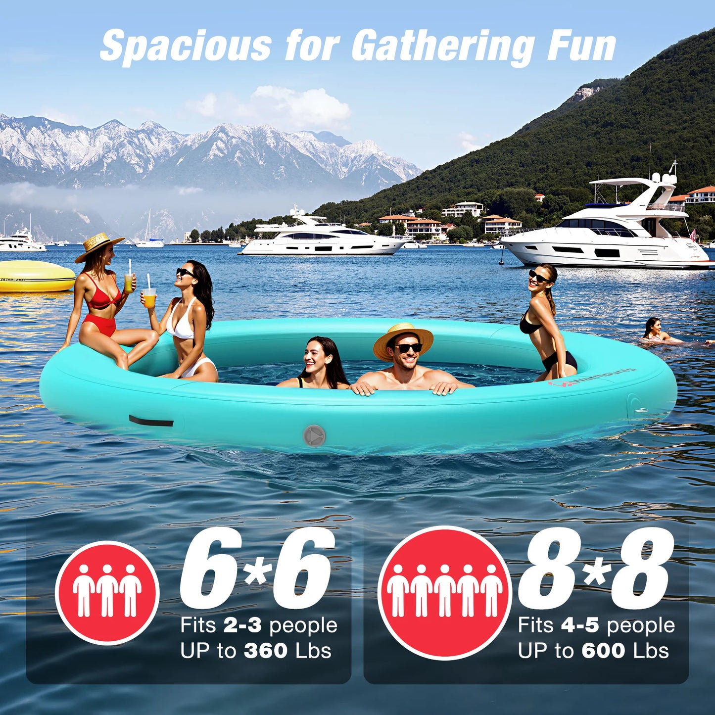 Floating Ring Inflatable Water Hammock For Pools And Rivers