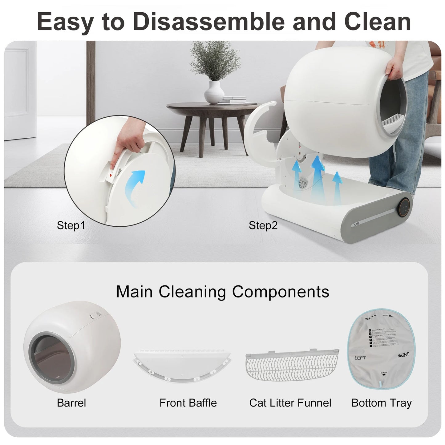 Doel 2026 Upgrade Automatic Smart Cat Litter Box With App And Sd