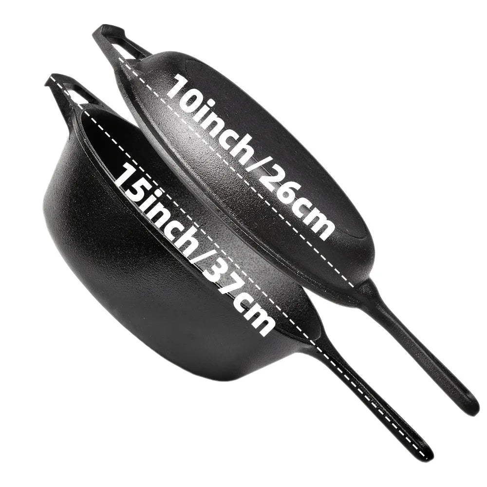 AEDG Cast Iron Skillet Set Pre Seasoned Heavy Duty Pans