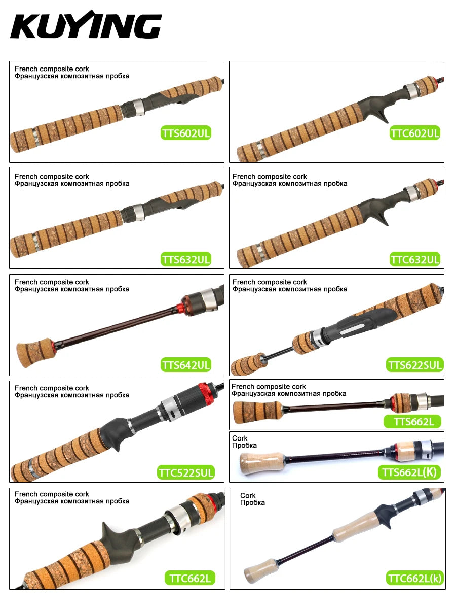 KUYING TETON LUL SUL Fishing Rod Carbon Fuji Guides 1-10g