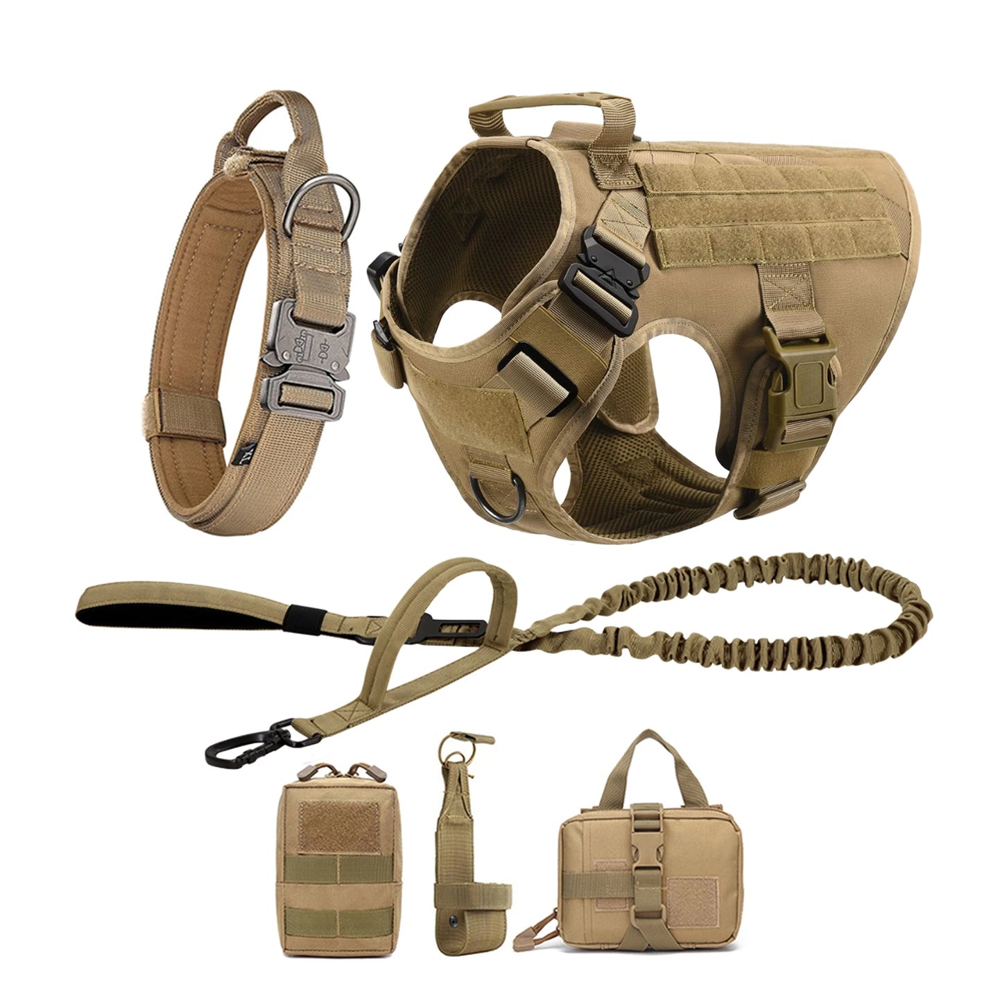 PETRAVELCN Tactical Dog Harness With Molle Pouches For Dogs