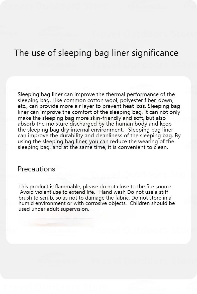 Ultralight Nylon Sleeping Bag Liner For Camping And Travel