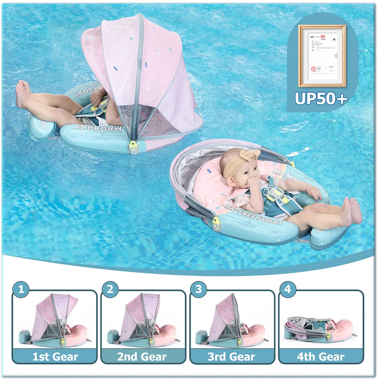 Mambobaby No Inflation Baby Float Harness For Safe Play