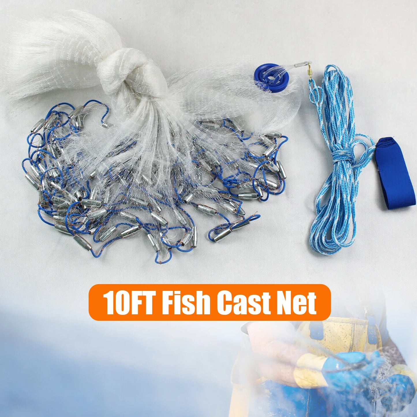 Bymaocar Saltwater Cast Net For Bait Easy Throw And Sink