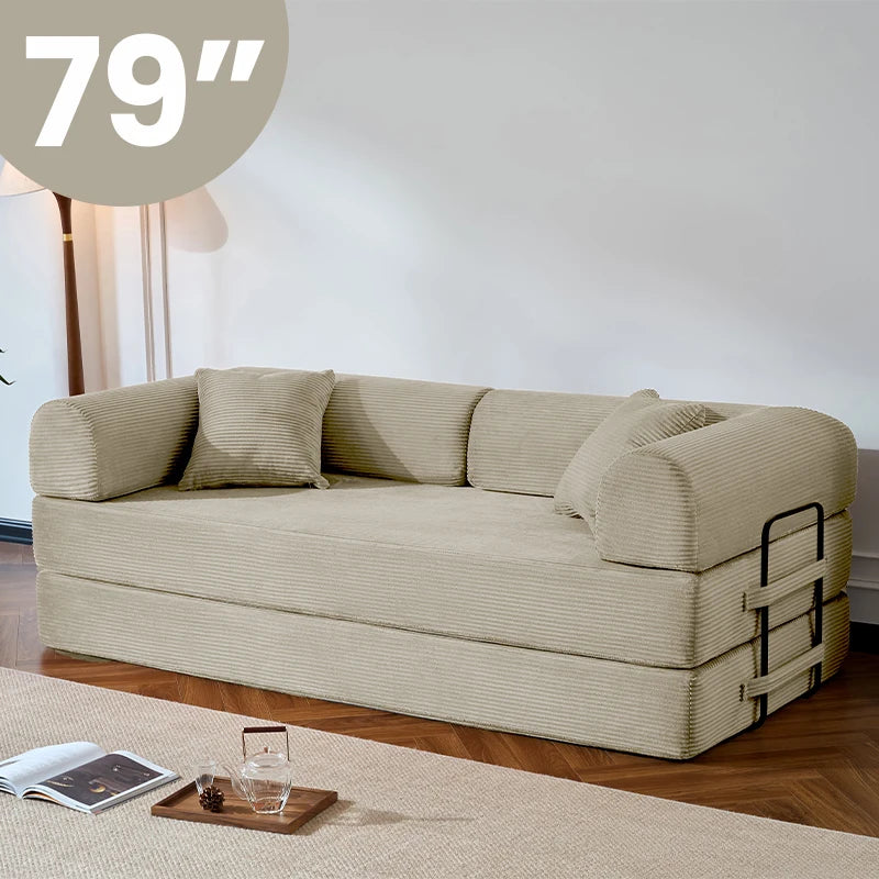 Corduroy Upholstered Convertible Sofa Bed Loveseat Sleeper