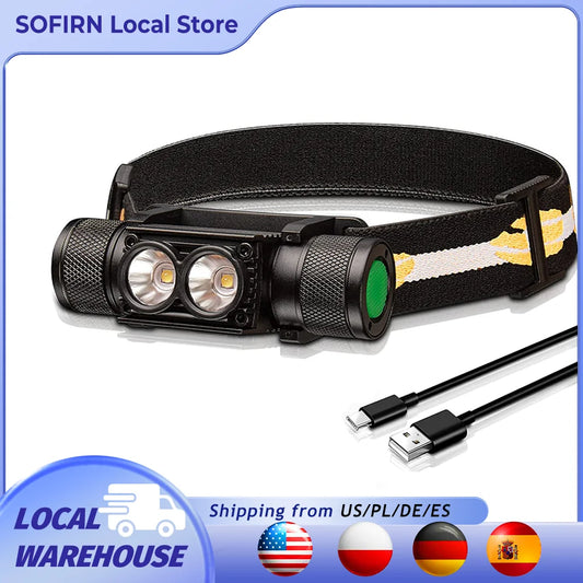 H25L USB Rechargeable 1000LM Headlamp With 18650 Battery
