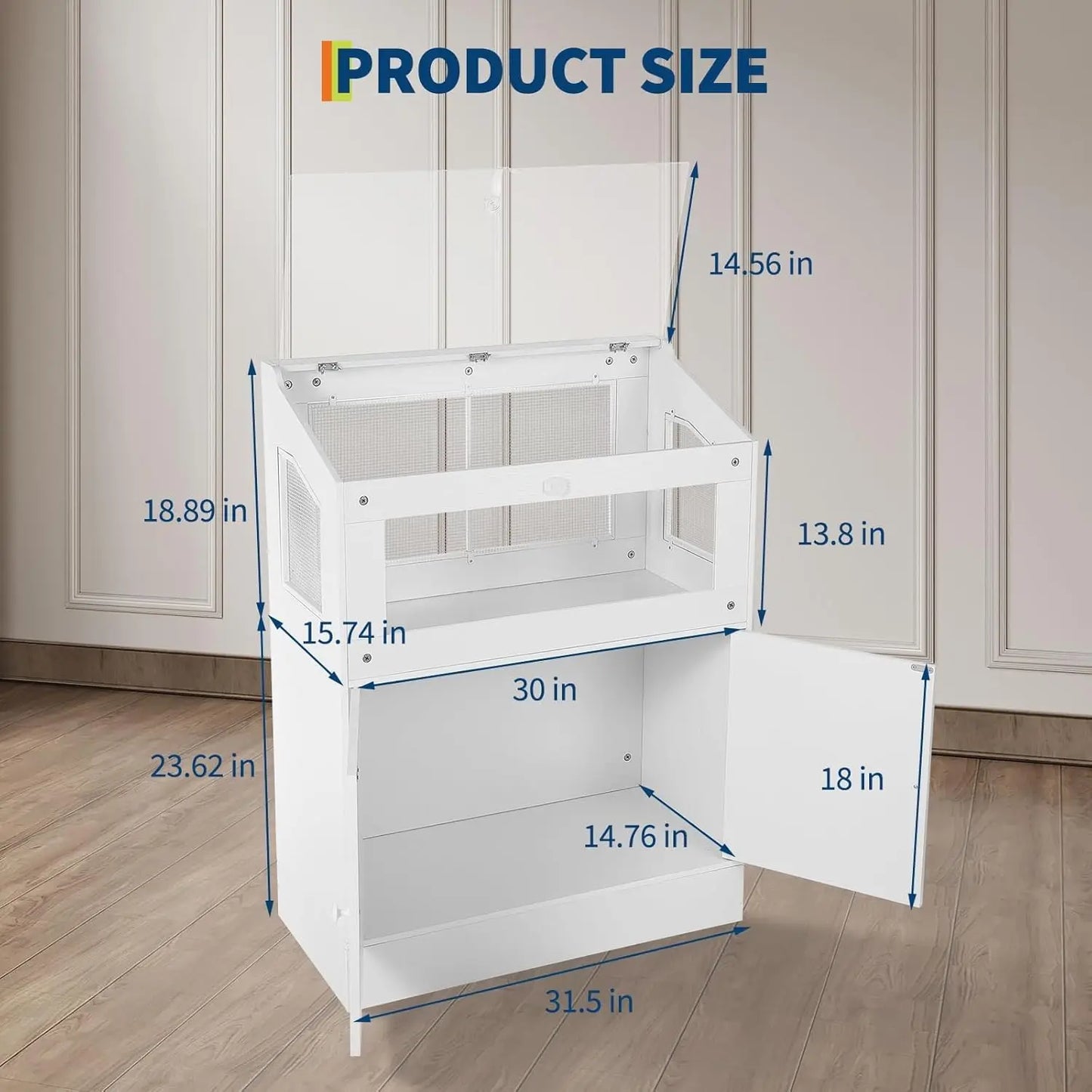 HiMISS Large Acrylic Hamster Cage With Storage Cabinet