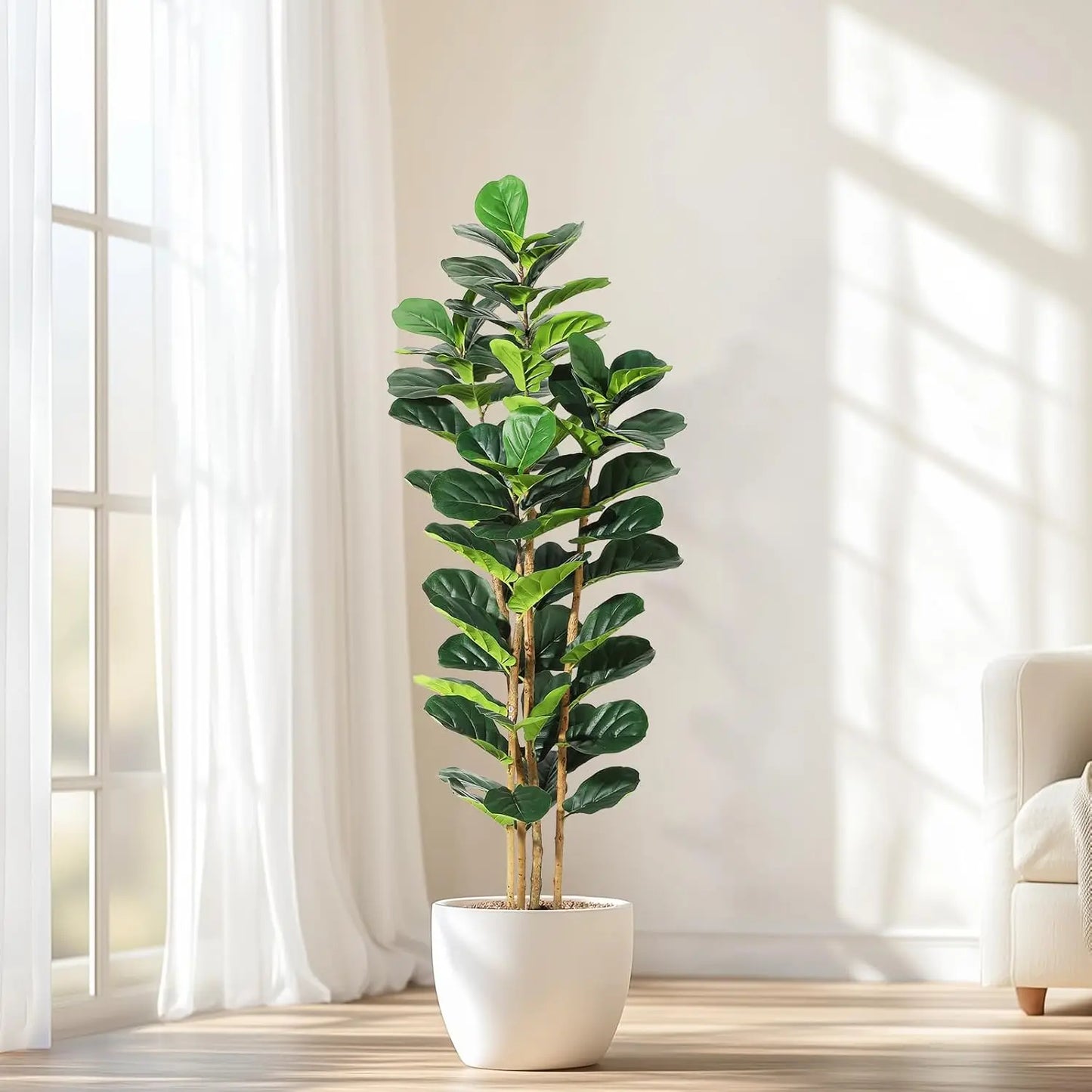 HiMISS Fiddle Leaf Fig Tree With Pot Artificial Greenery