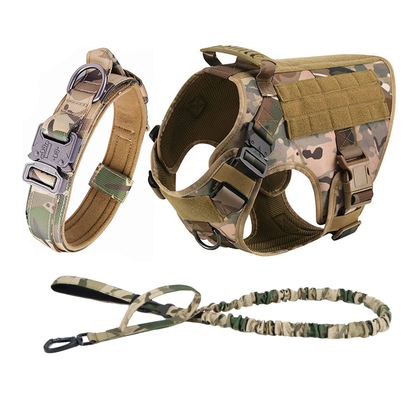 PETRAVELCN Tactical Dog Harness With Molle Pouches For Dogs