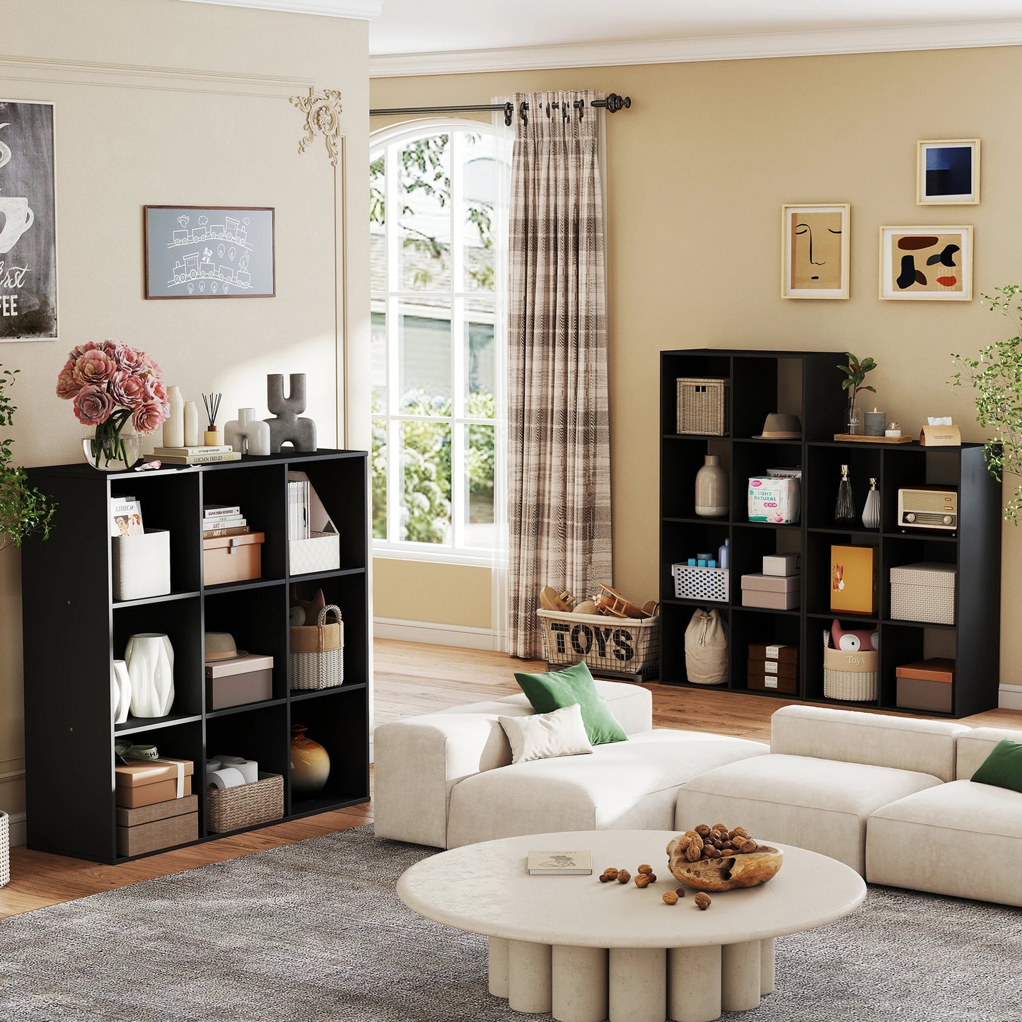 JHK 9 Cube Storage Organizer Wood Shelf Bookcase Living Room