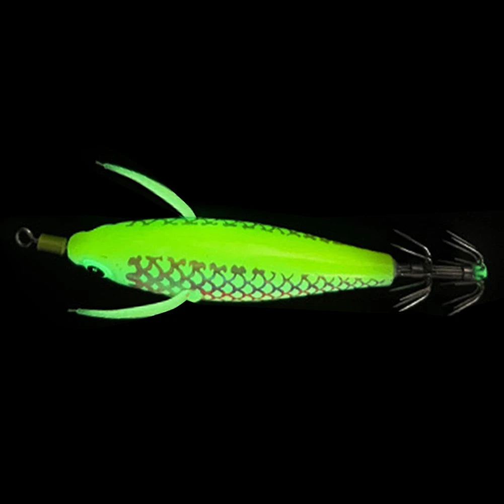 Luminous Squid Lure With 3D Eyes For Night Fishing