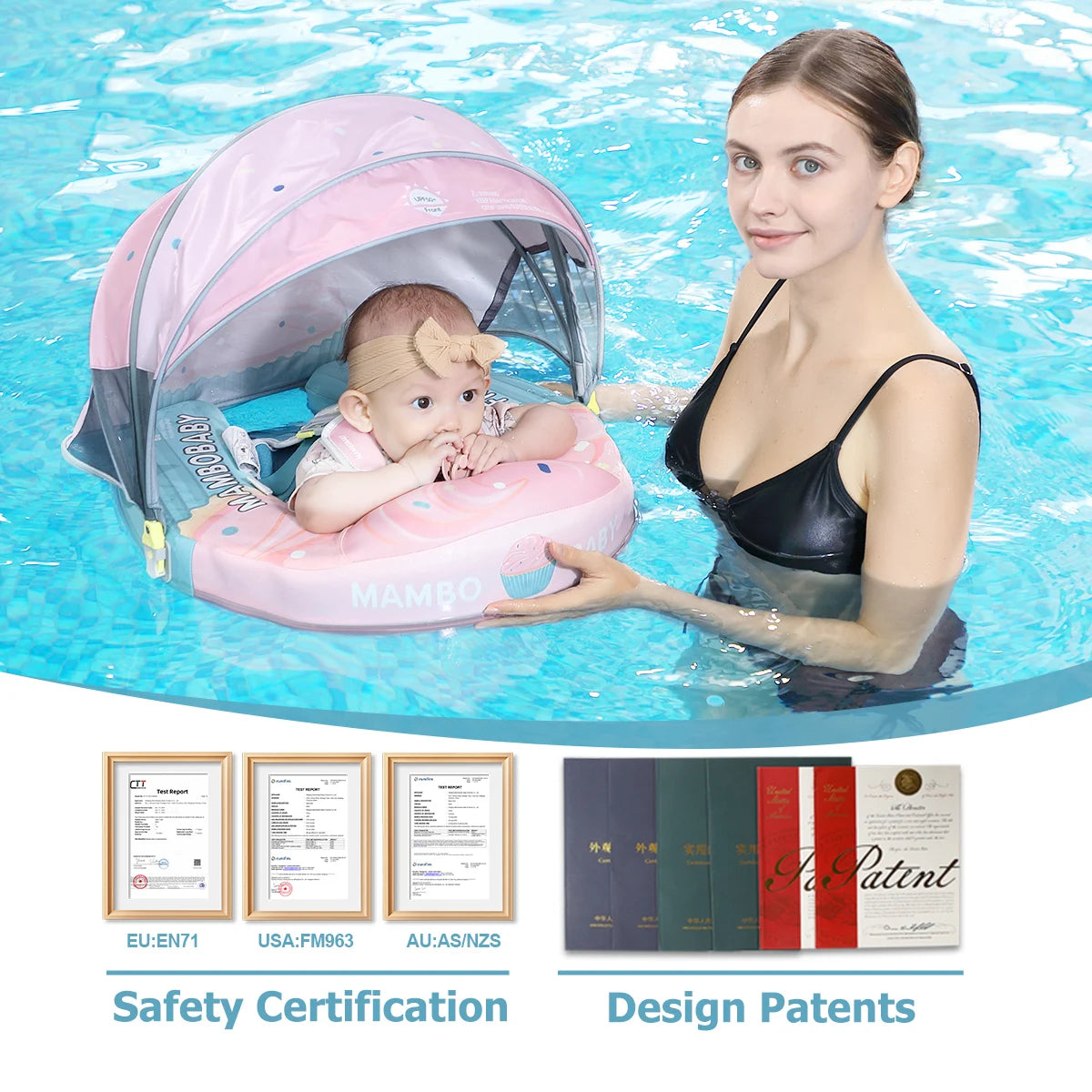 Mambobaby No Inflation Baby Float Harness For Safe Play
