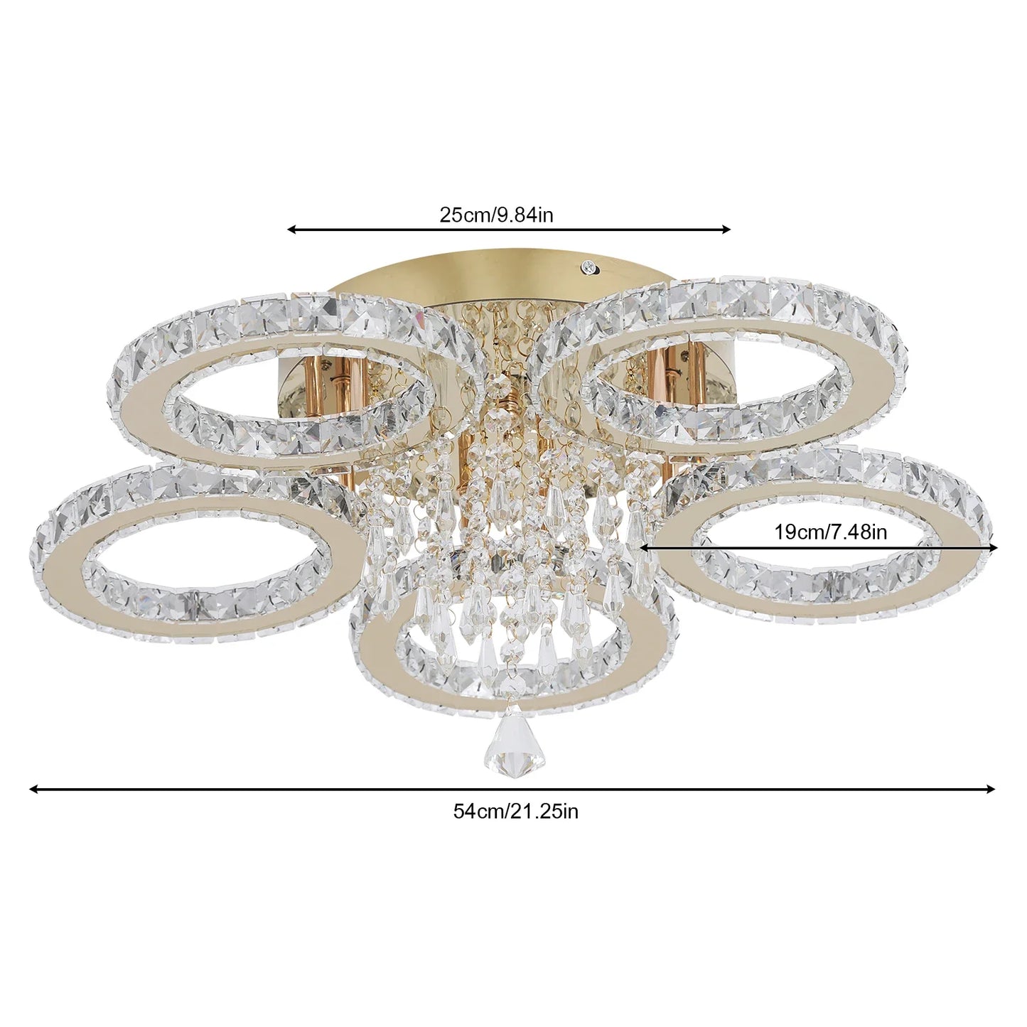 Vetrulus Crystal Ceiling Light Chandelier Living Room