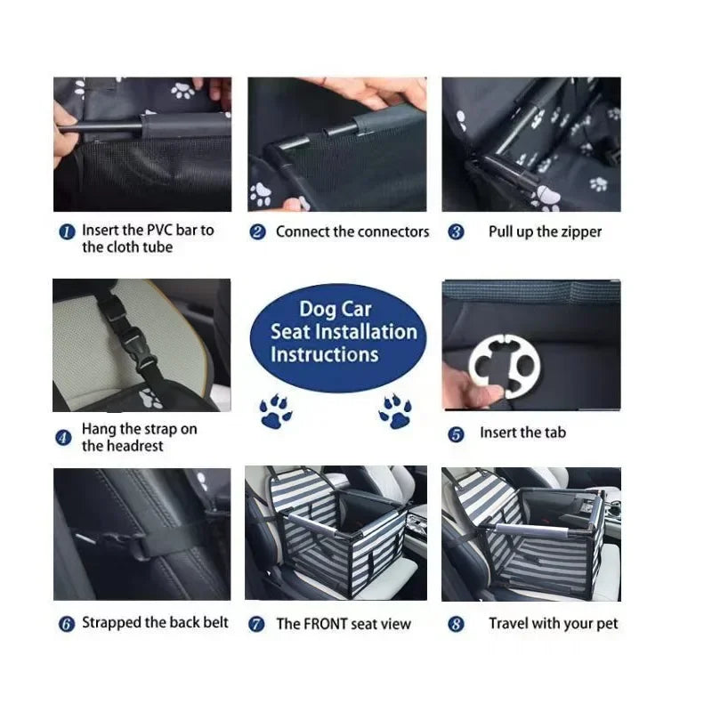 Travel Dog Car Seat Cover Waterproof Hammock For Small To Medium Dogs